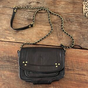Jerome Dreyfuss Black Crossbody Bag with Gold Accents
